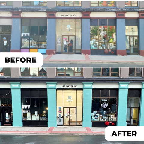 Exterior repaint before and after